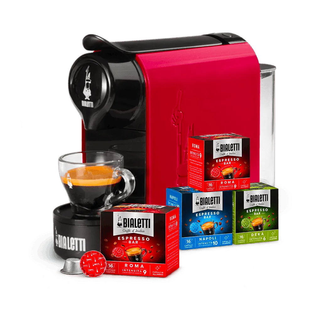 Macchina Gioia Rossa e 4 box di capsule Bialetti