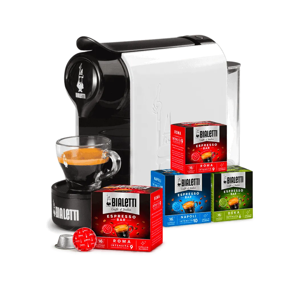 Bundle Macchina gioia bianca con 4 capsule Bialetti